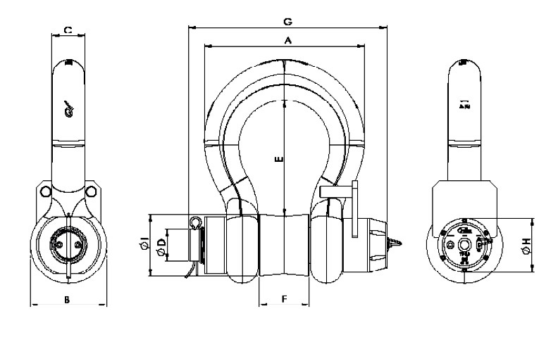 wireless teleetry load cell shackle dimensions